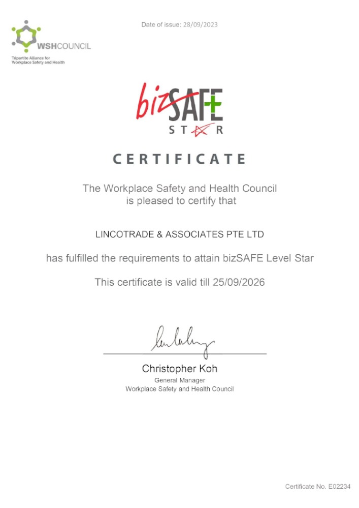 Lincotrade-Bizsafe-Star-Certificate